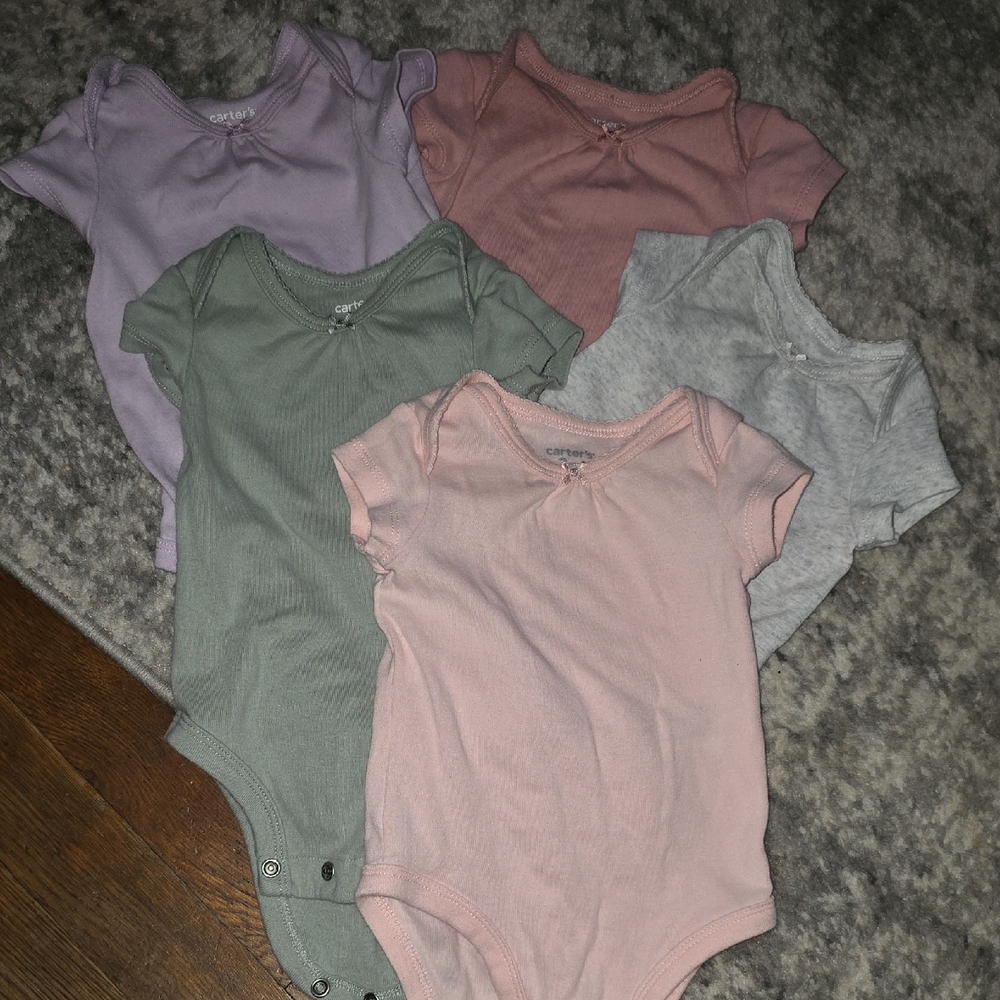 Carter's Soft Bodysuit Collection - Pink, Green, Gray, Purple